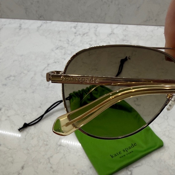 Kate Spade Gold Aviator Sunglasses with Green Pouch, Emmelines/S 57MM, BRAND NEW - Picture 3 of 5